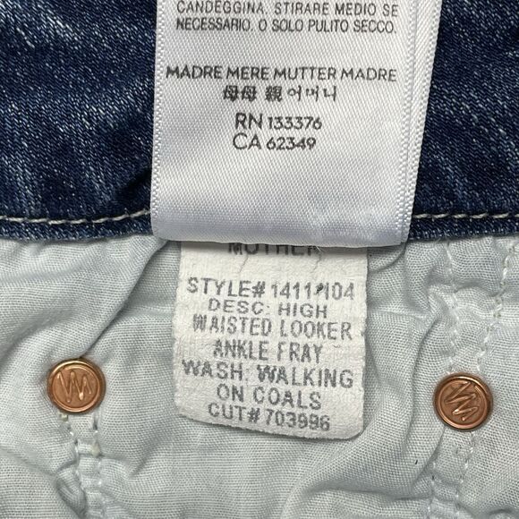 Mother The High Waisted Looker Ankle Fray Jeans Women's Size 28 - Picture 14 of 15